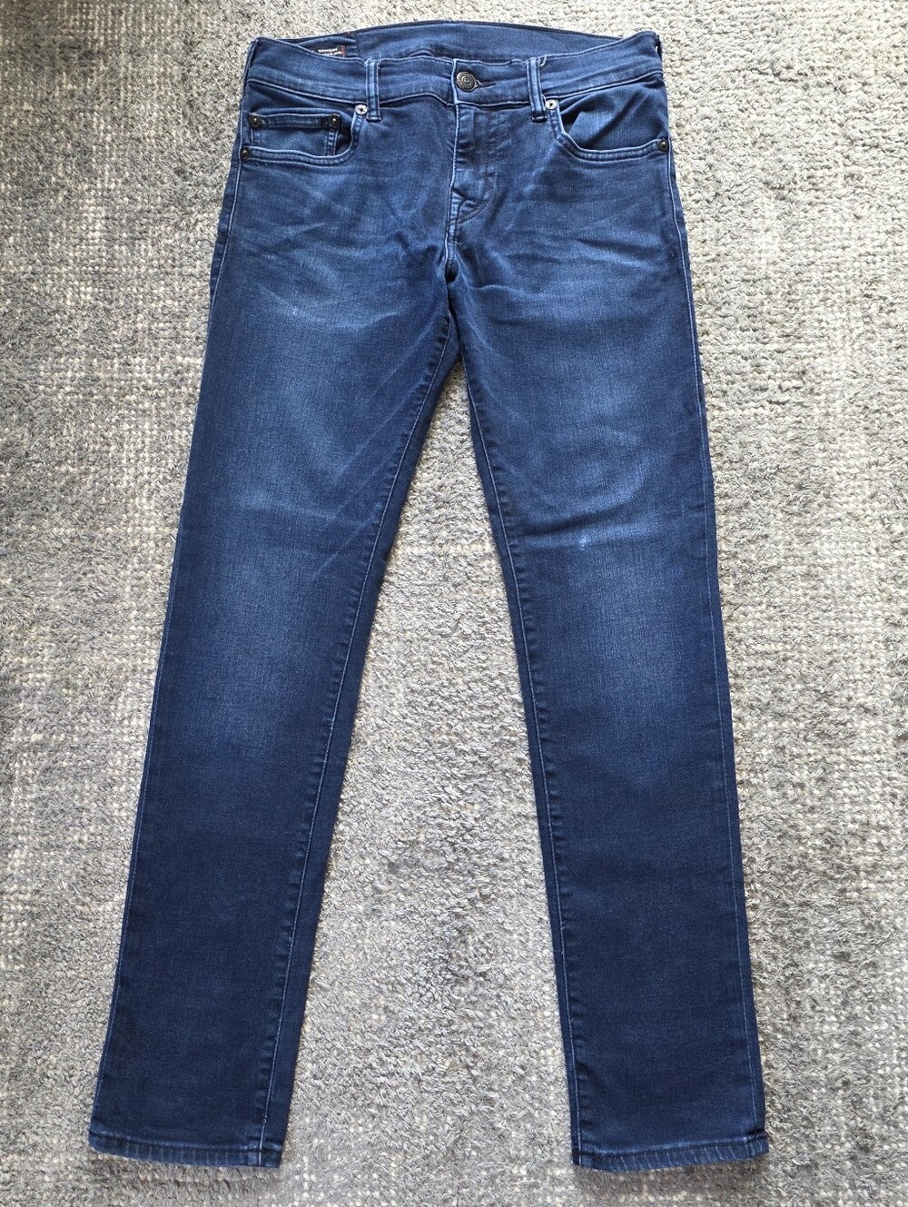True Religion Rocco Jeans Mens 30x31 Relaxed Skinny Dark Wash Stretch Denim